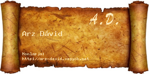 Arz Dávid névjegykártya